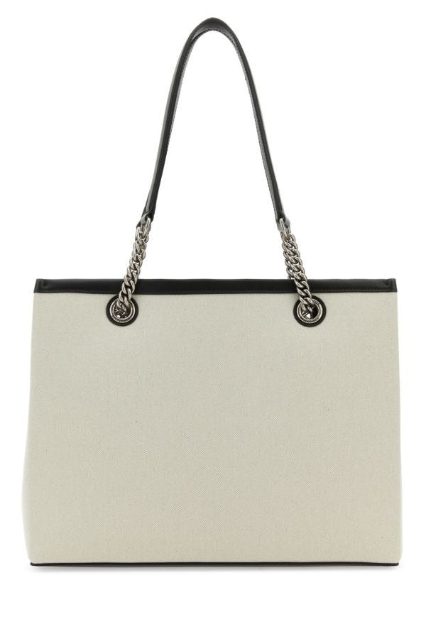 BALENCIAGA | Ivory canvas M Duty Free shopping bag