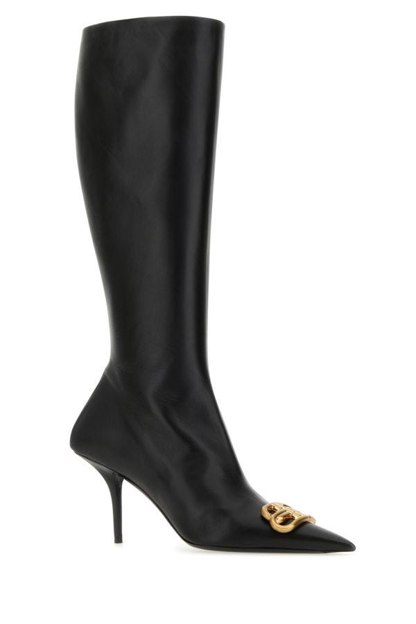 BALENCIAGA | Black nappa leather Squared Knife BB boots