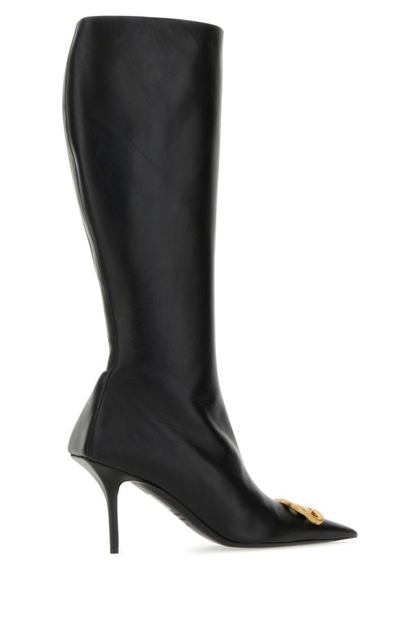 BALENCIAGA | Black nappa leather Squared Knife BB boots