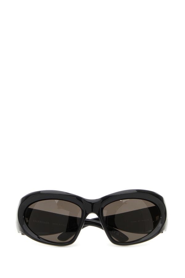 BALENCIAGA | Black acetate Bat Rectangle sunglasses