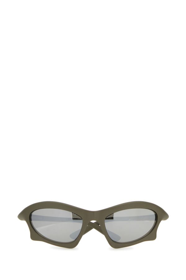 BALENCIAGA | Silver acetate Bat Rectangle sunglasses