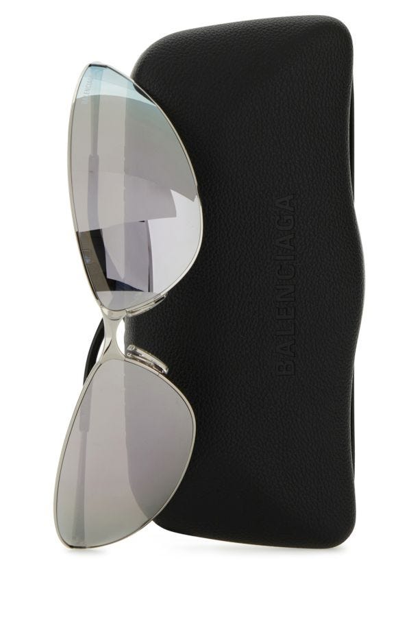 BALENCIAGA | Silver metal Razor sunglasses