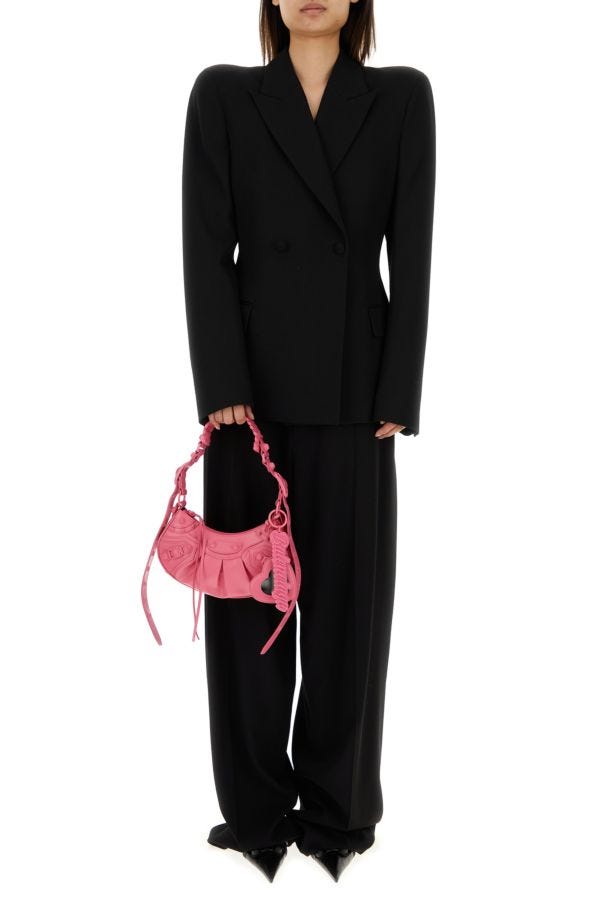 BALENCIAGA | Fuchsia leather Le Cagole XS shoulder bag