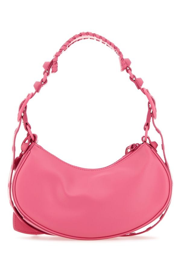 BALENCIAGA | Fuchsia leather Le Cagole XS shoulder bag