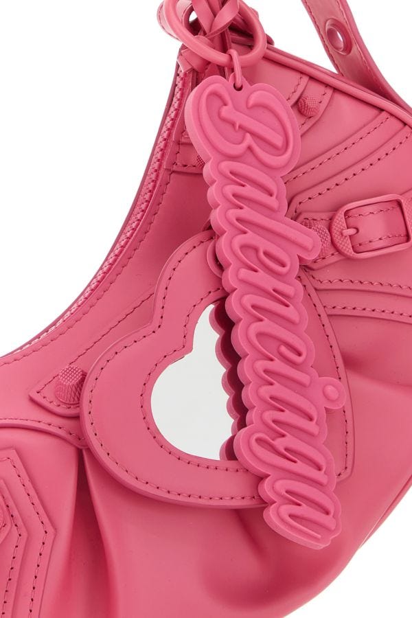BALENCIAGA | Fuchsia leather Le Cagole XS shoulder bag