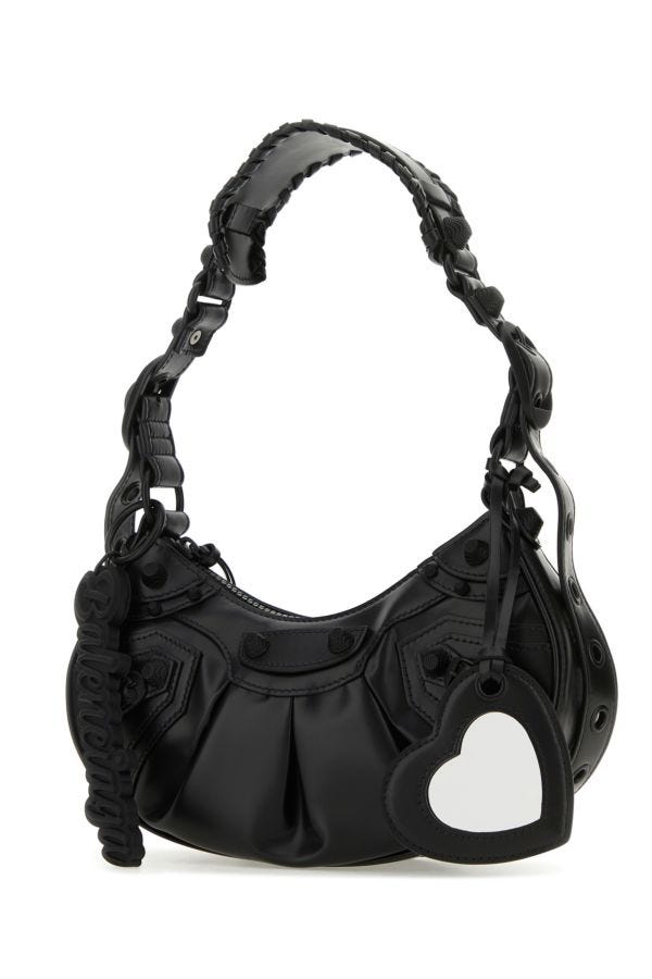BALENCIAGA | Black leather Le Cagole XS shoulder bag