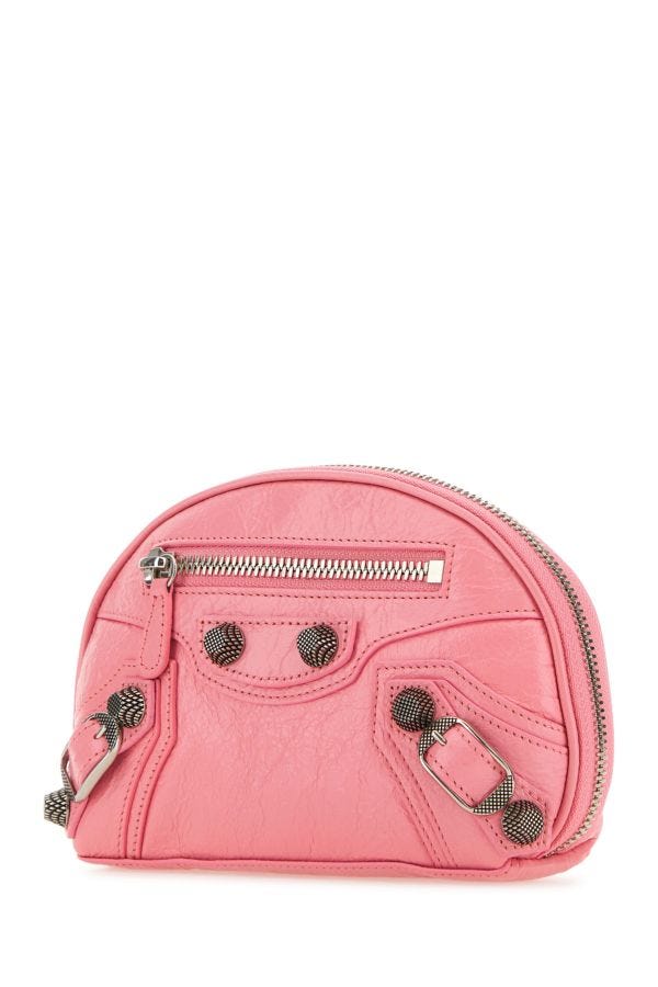BALENCIAGA | Pink leather Le Cagole XS beauty case