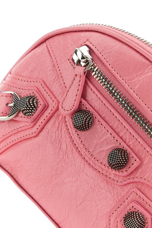 BALENCIAGA | Pink leather Le Cagole XS beauty case