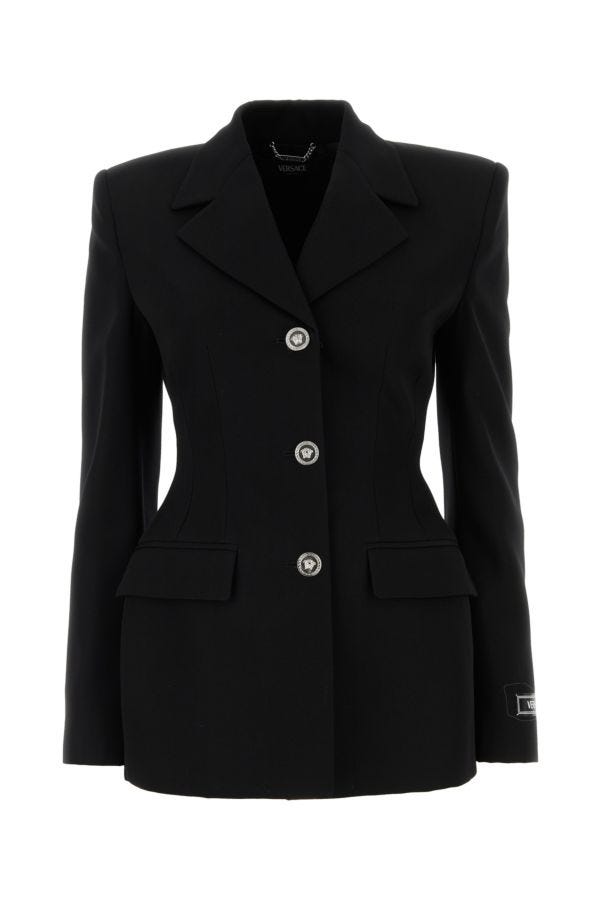 VERSACE | Black grain de poudre blazer