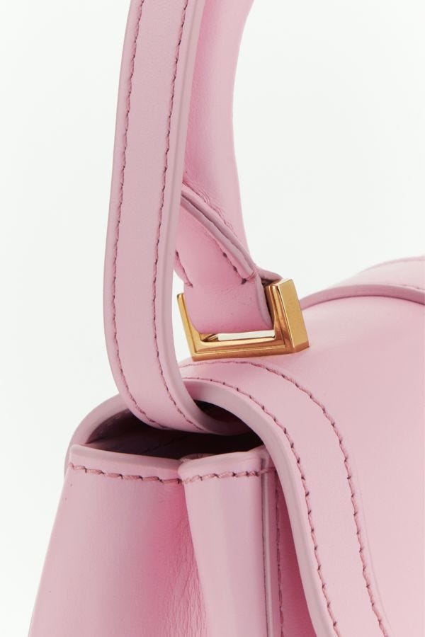 VERSACE | Pink leather mini Greca Goddess handbag