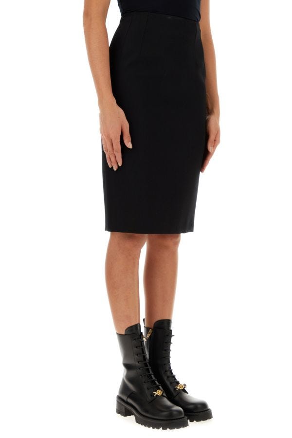 VERSACE | Black wool skirt