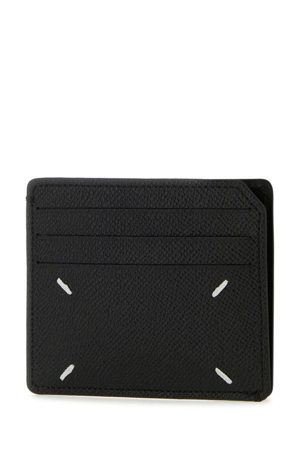 MAISON MARGIELA | Black leather Four Stitches card holder