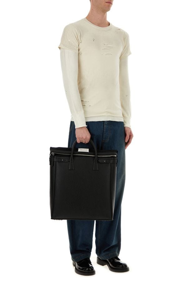 MAISON MARGIELA | Black leather 5A handbag