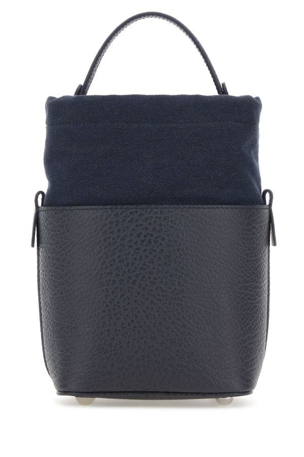 MAISON MARGIELA | Anthracite leather and canvas mini 5AC bucket bag