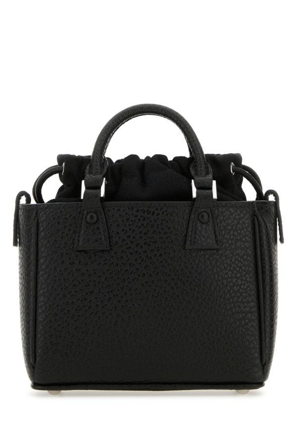 MAISON MARGIELA | Black leather 5ac Tote Horizontal handbag