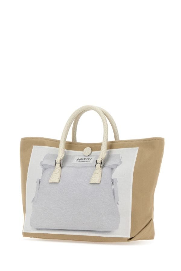 MAISON MARGIELA | Cappuccino fabric micro Trompe l'oeil 5AC handbag