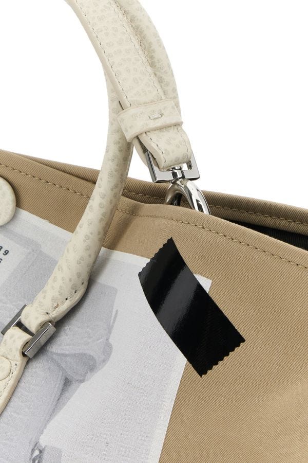MAISON MARGIELA | Cappuccino fabric micro Trompe l'oeil 5AC handbag