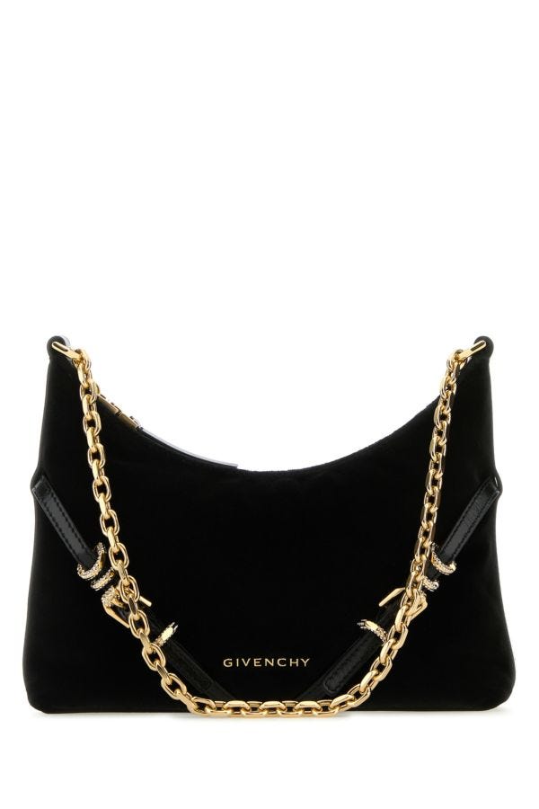 GIVENCHY | Black velvet Voyou Party shoulder bag