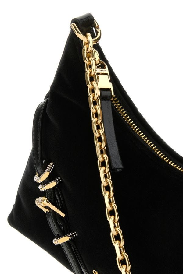 GIVENCHY | Black velvet Voyou Party shoulder bag