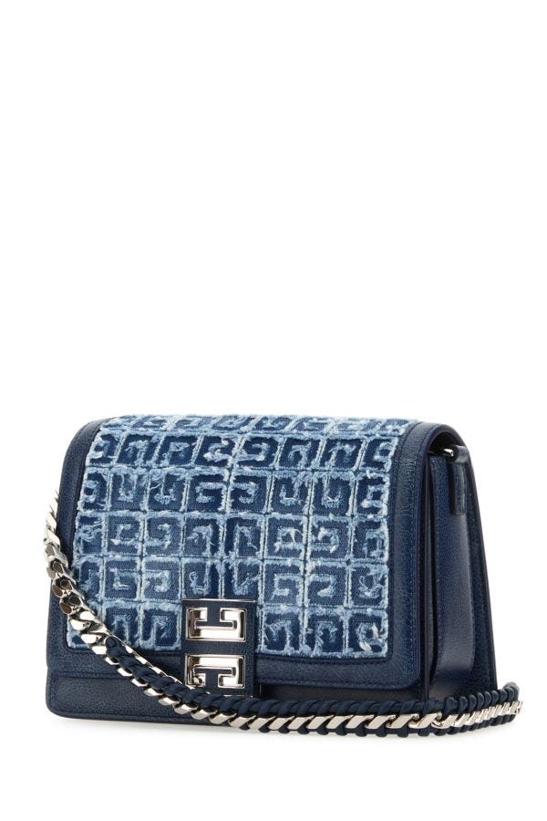 GIVENCHY | Two-tone denim and leather medium Multicarry shoulder bag