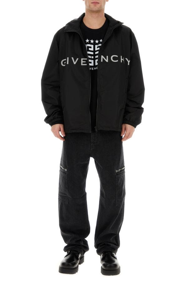 GIVENCHY | Black stretch denim cargo jeans