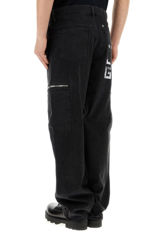 GIVENCHY | Black stretch denim cargo jeans