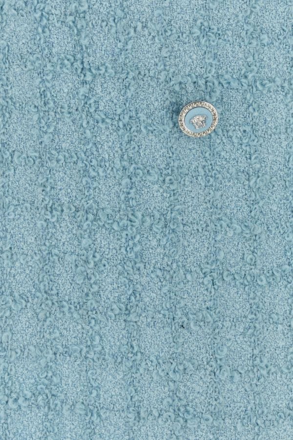 VERSACE | Light-blue boucle mini skirt