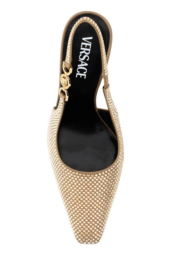 VERSACE | Embellished satin Medusa '95 pumps