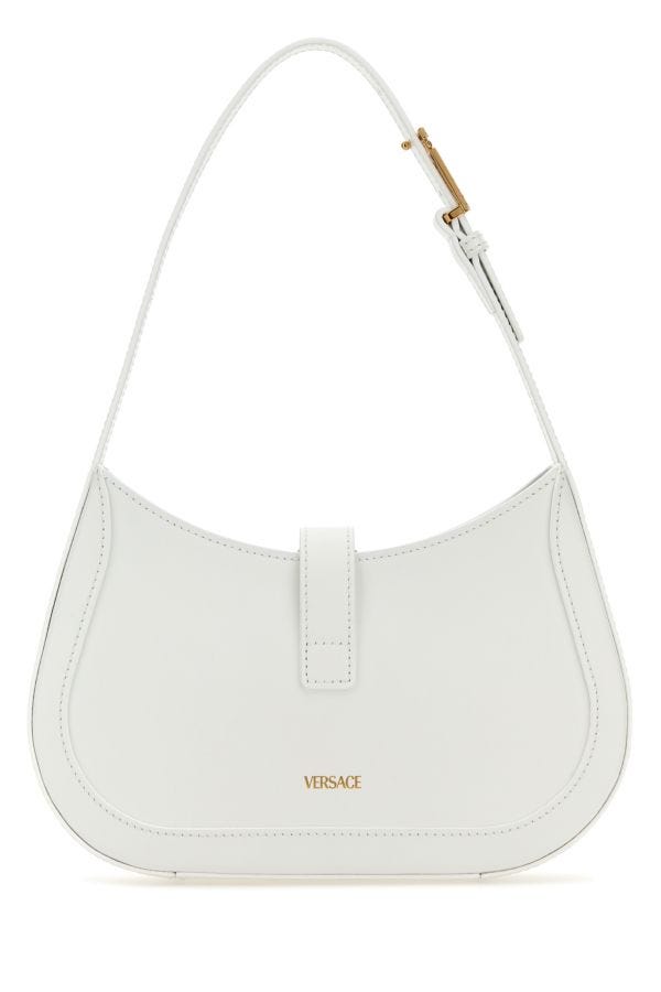 VERSACE | White leather small Greca Goddess shoulder bag
