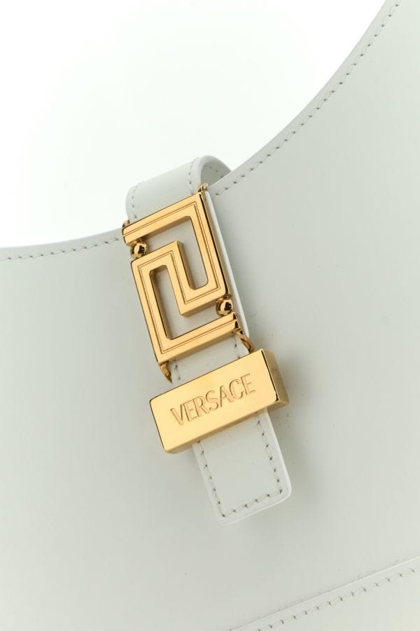 VERSACE | White leather small Greca Goddess shoulder bag