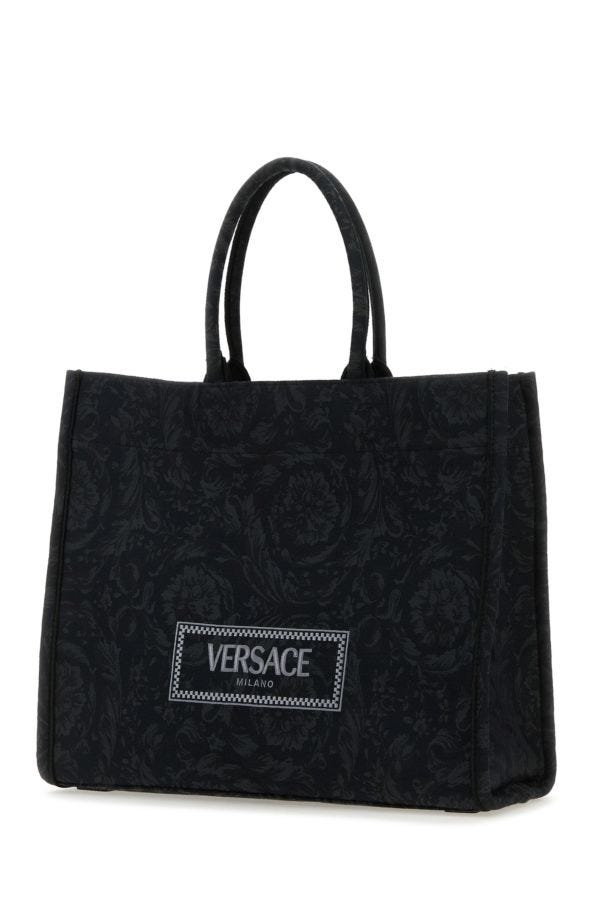 VERSACE | Embroidered fabric big Athena shopping bag