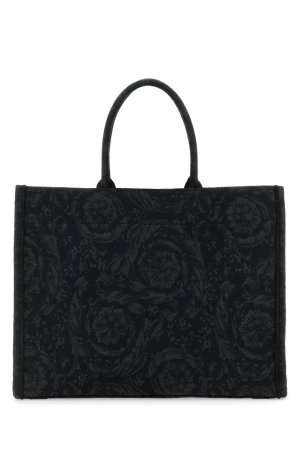 VERSACE | Embroidered fabric big Athena shopping bag