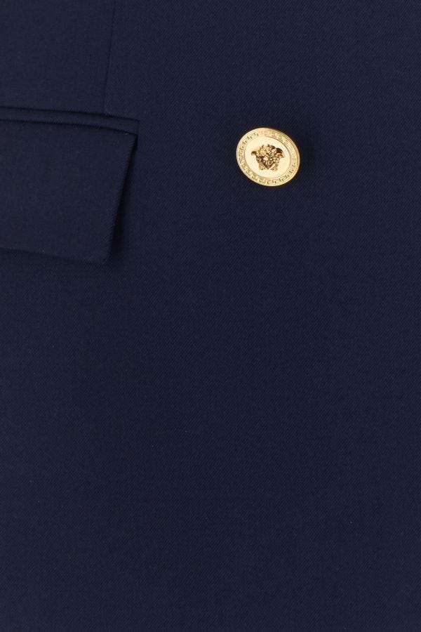 VERSACE | Blue stretch wool blazer