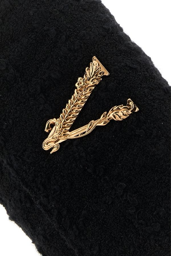 VERSACE | Black fabric mini Virtus clutch