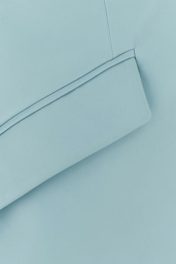 VERSACE | Light-blue leather blazer