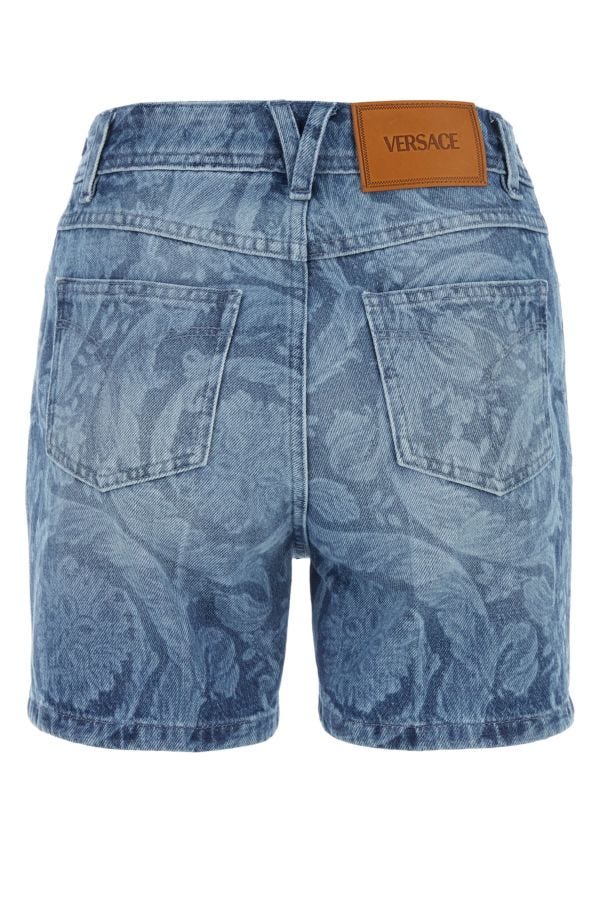 VERSACE | Printed denim shorts