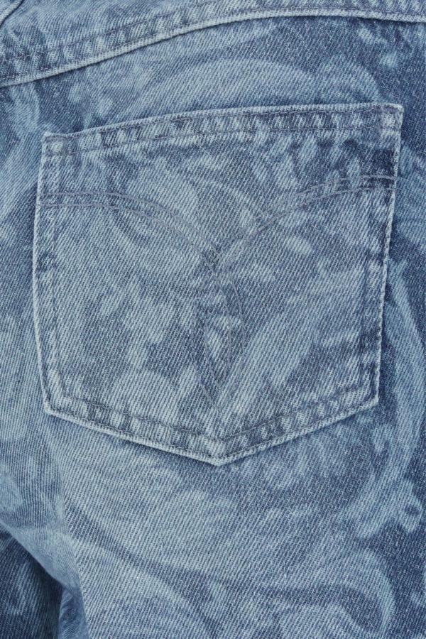 VERSACE | Printed denim shorts
