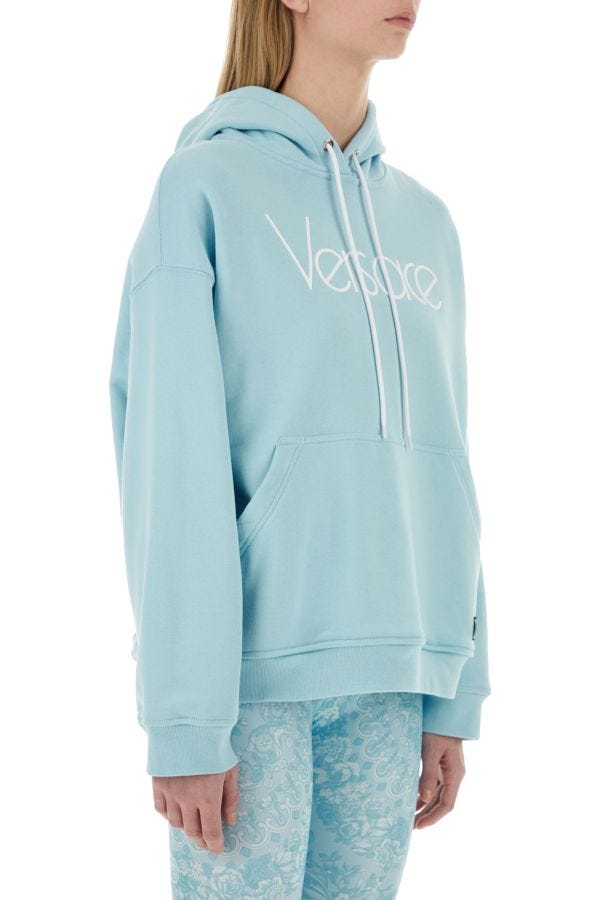 VERSACE | Light-blue cotton oversize sweatshirt