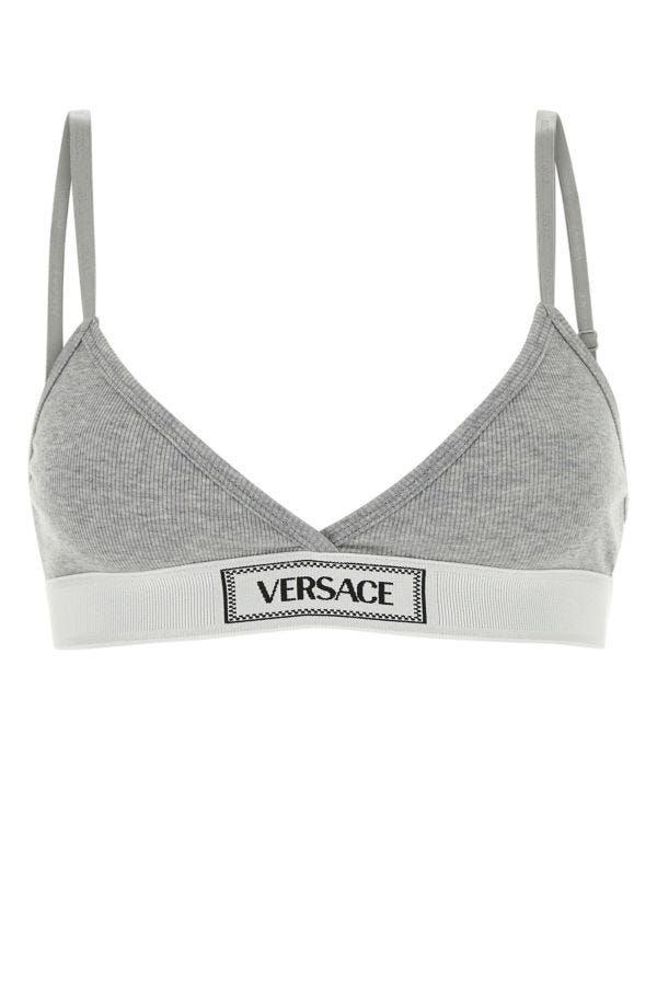 VERSACE | Grey stretch cotton bra
