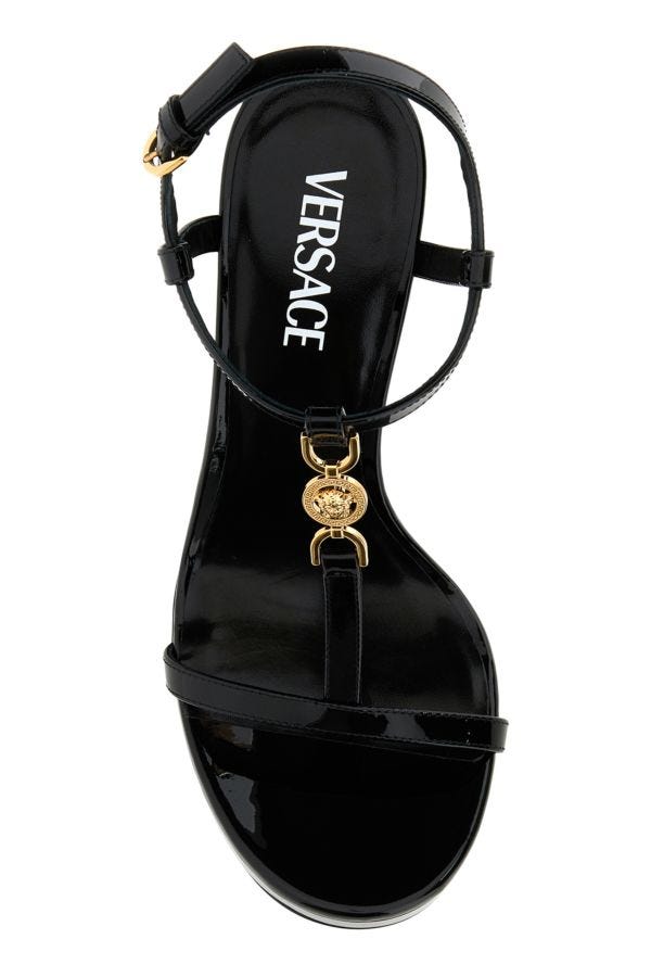 VERSACE | Black leather Medusa '95 sandals