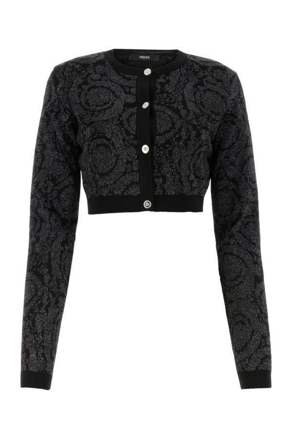 VERSACE | Embroidered stretch viscose blend cardigan