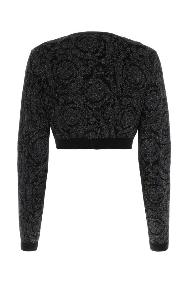 VERSACE | Embroidered stretch viscose blend cardigan