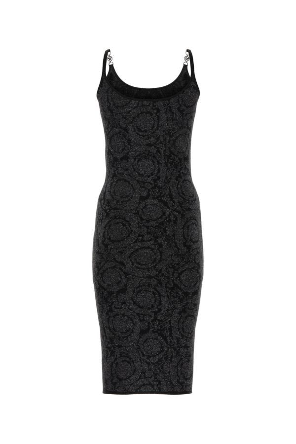 VERSACE | Black stretch viscose blend dress