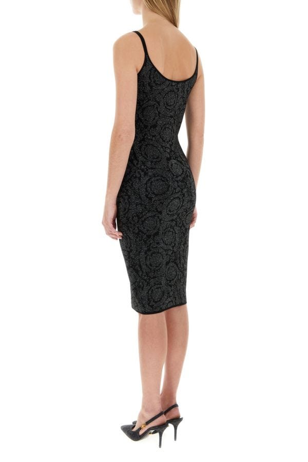 VERSACE | Black stretch viscose blend dress
