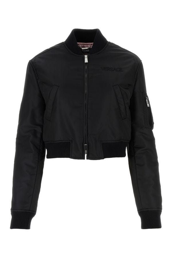 VERSACE | Black nylon bomber jacket