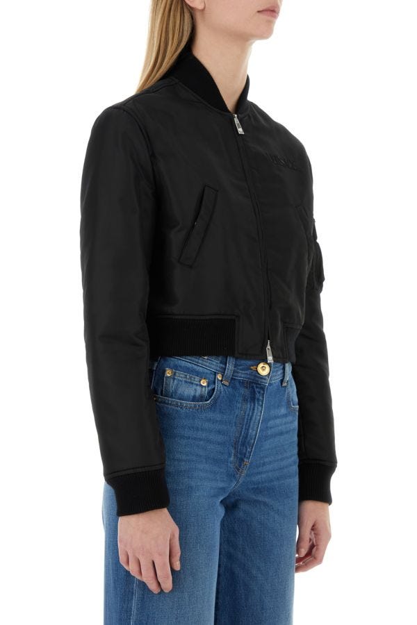 VERSACE | Black nylon bomber jacket