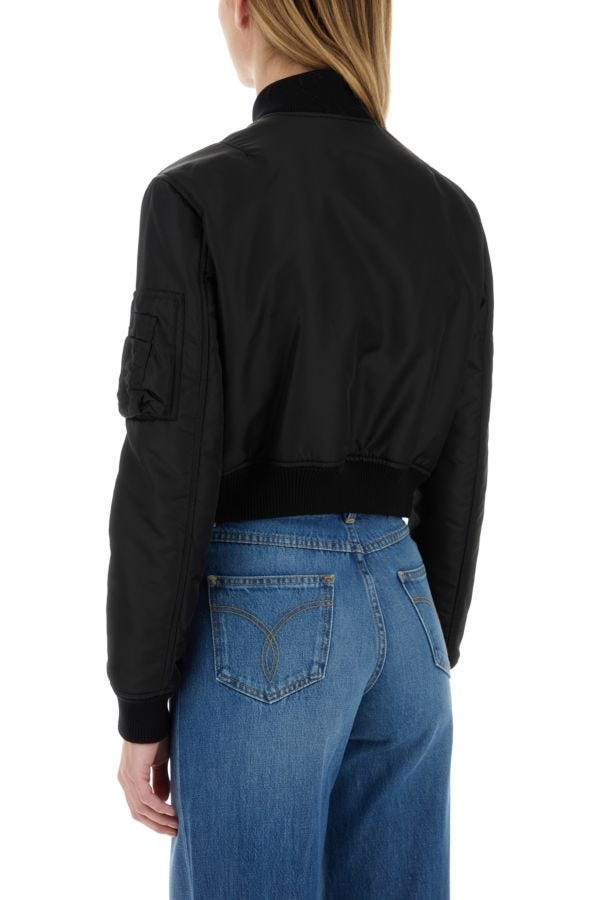 VERSACE | Black nylon bomber jacket