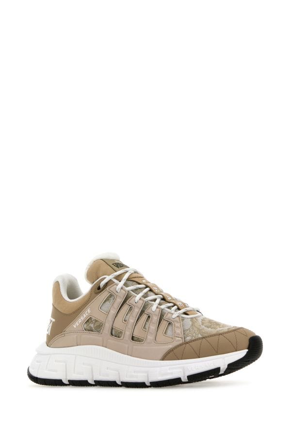 VERSACE | Beige Trigreca Barocco sneakers