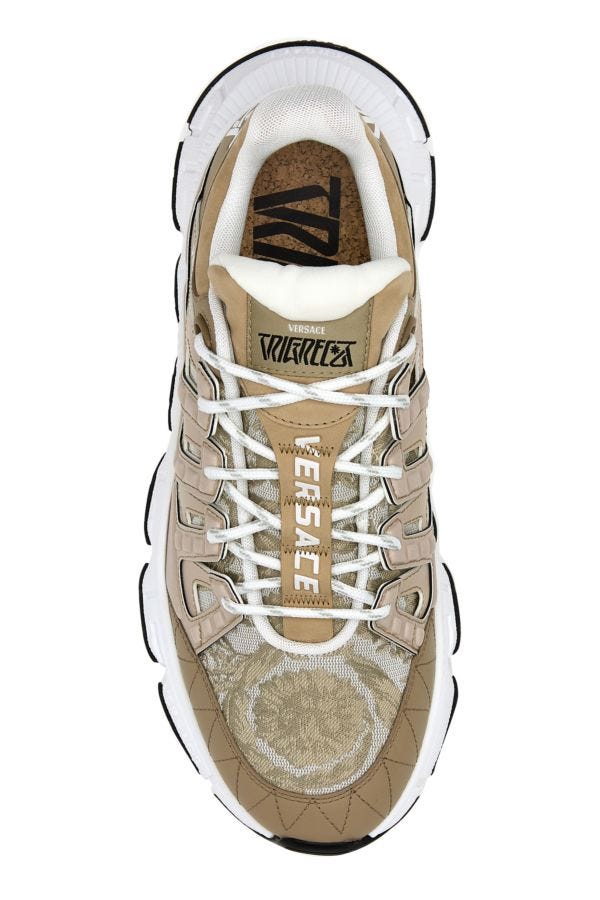 VERSACE | Beige Trigreca Barocco sneakers