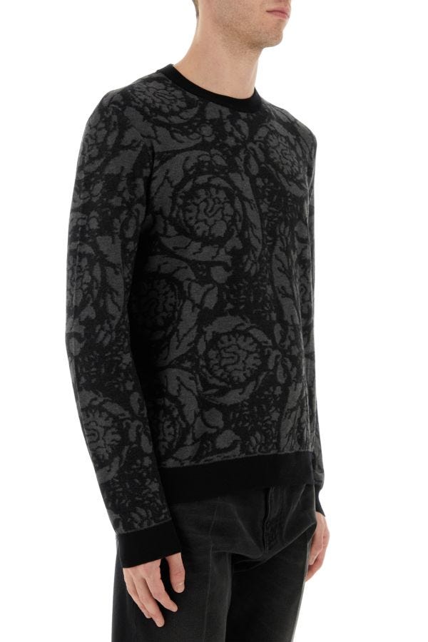 VERSACE | Embroidered wool blend sweater
